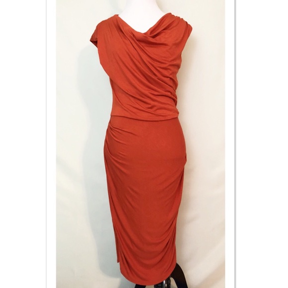 Orange Draped Dress